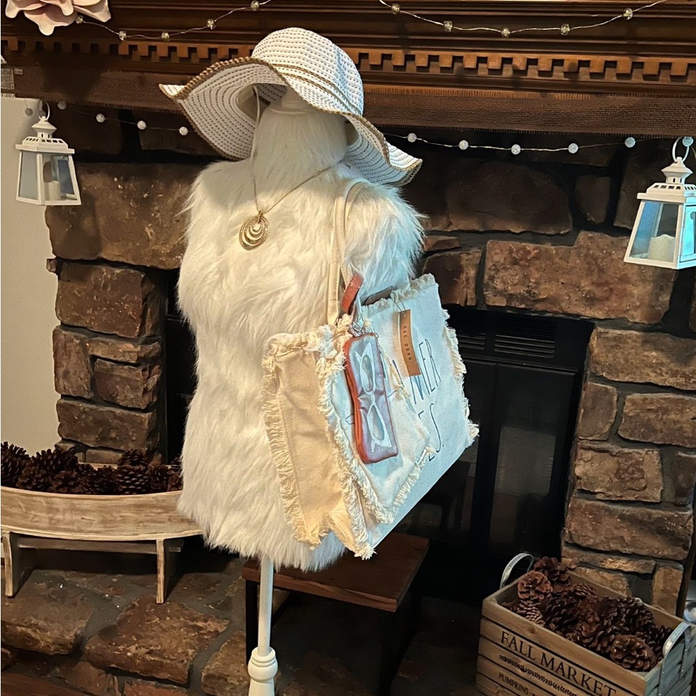 Rae Dunn Cream and Tan Tote “Summer Vibes”
